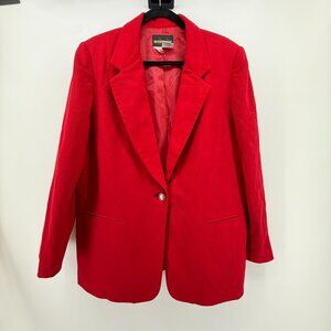 Requirements 100% Pure Wool Women's‎ Red Blazer Size 16 Academia Fall Winter